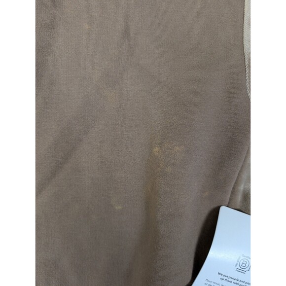 NWT ATHLETA Retroplush Velvet Crewneck Sweatshirt Side Snaps Brown Size Small - Picture 14 of 16